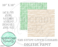 Tan Stripe & Green Gingham DP