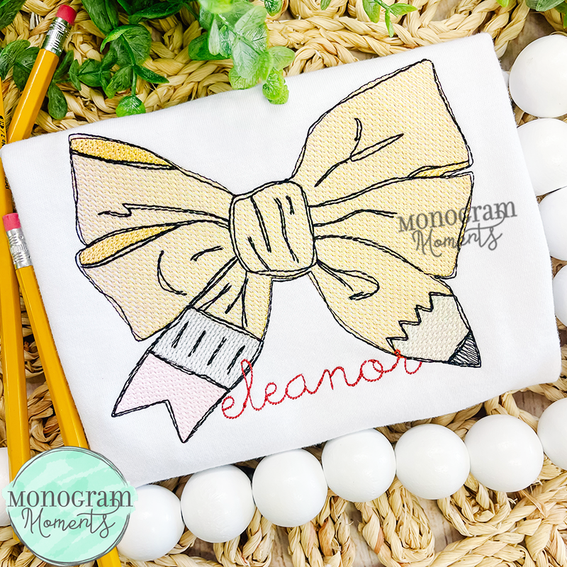 Pencil Bow - SKETCH EMBROIDERY