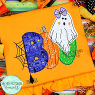 Girl's Boo Halloween - BEAN APPLIQUE