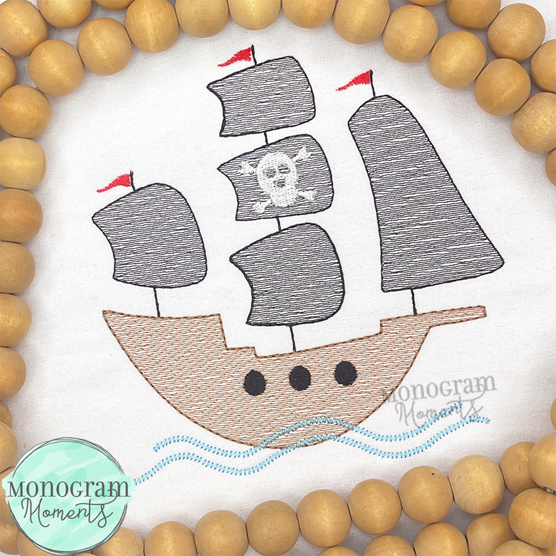 Pirate Ship - SKETCH EMBROIDERY
