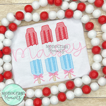Load image into Gallery viewer, Girl&#39;s RWB Popsicles - SKETCH EMBROIDERY
