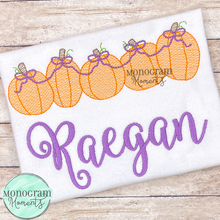 Load image into Gallery viewer, Girl&#39;s Pumpkin Row- SKETCH EMBROIDERY
