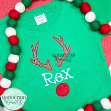 Load image into Gallery viewer, Reindeer Name Plate - BEAN APPLIQUE
