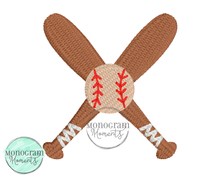 Load image into Gallery viewer, Crossed Bats - MINI FILL EMBROIDERY
