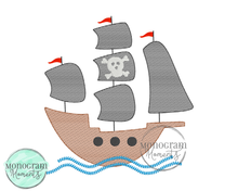 Load image into Gallery viewer, Pirate Ship - SKETCH EMBROIDERY
