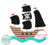 Load image into Gallery viewer, Pirate Ship - BEAN APPLIQUE
