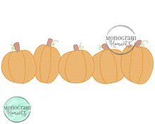 Load image into Gallery viewer, Pumpkins in a Row - SKETCH EMBROIDERY
