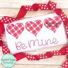 Load image into Gallery viewer, Gingham Hearts Trio - SKETCH EMBROIDERY
