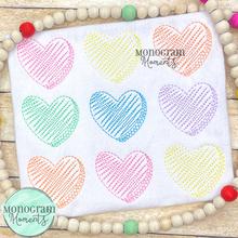 Load image into Gallery viewer, Zaggy 3x3 Candy Hearts- SKETCH EMBROIDERY
