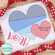2 Hearts - SKETCH EMBROIDERY