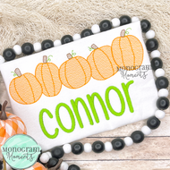 Pumpkins in a Row - SKETCH EMBROIDERY