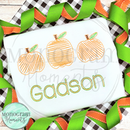 Zaggy Pumpkin Trio - SKETCH EMBROIDERY