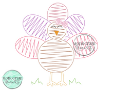 Load image into Gallery viewer, Girl&#39;s Zaggy Turkey - SKETCH EMBROIDERY
