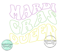 Load image into Gallery viewer, Mardi Gras Queen - BEAN OUTLINE EMBROIDERY
