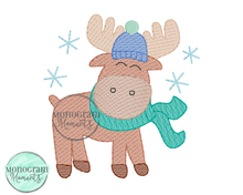 Load image into Gallery viewer, Winter Moose - SKETCH EMBROIDERY

