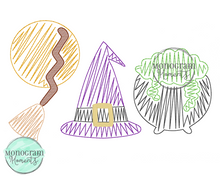 Load image into Gallery viewer, Zaggy Witch Trio - SKETCH EMBROIDERY
