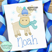Load image into Gallery viewer, Winter Moose - SKETCH EMBROIDERY
