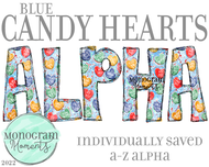Blue Candy Hearts Alpha