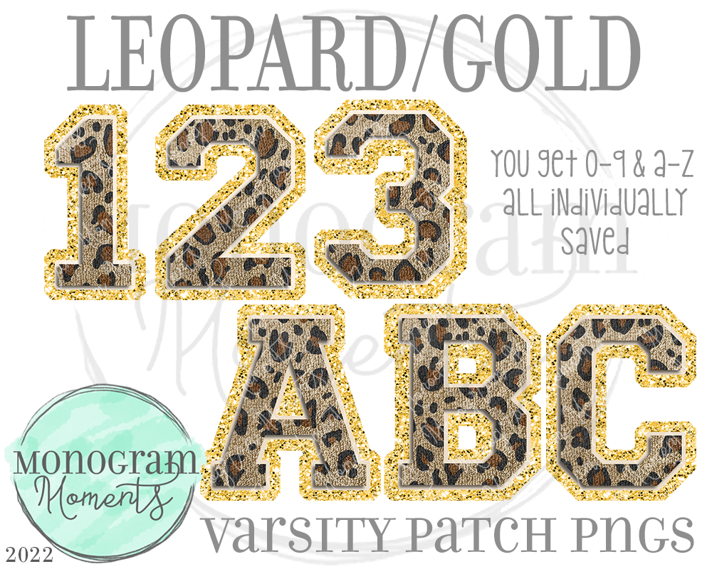 Leopard/Gold Varsity Patch Alpha