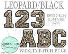 Load image into Gallery viewer, Leopard/Black Varsity Patch Alpha
