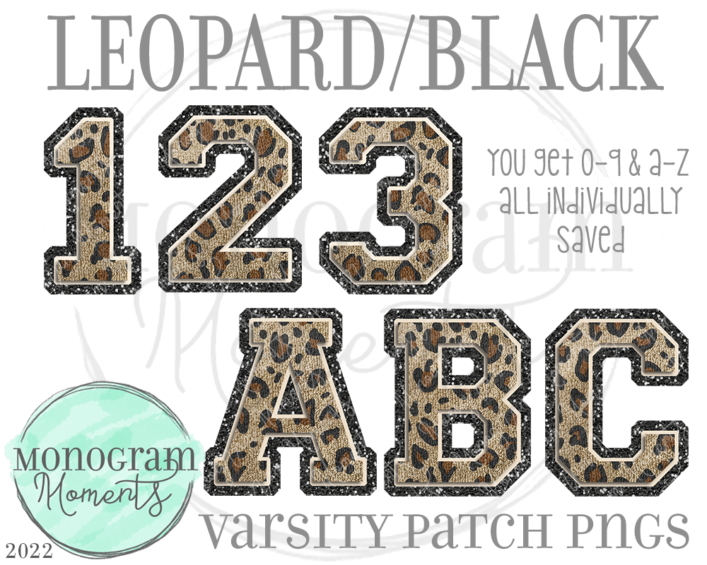 Leopard/Black Varsity Patch Alpha