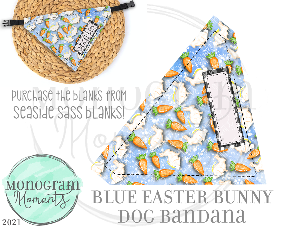 Blue Easter Bunny Dog Bandana