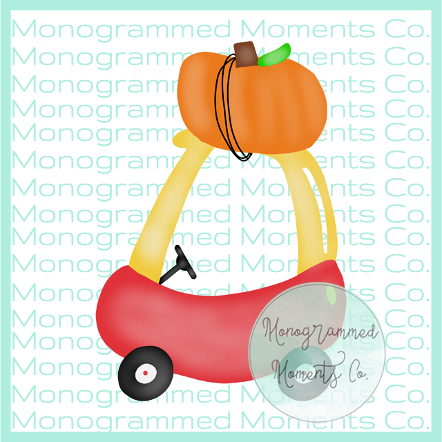 Red Toddler Car & Pumpkin