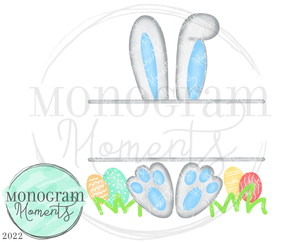 Blue Easter Bunny Name Plate