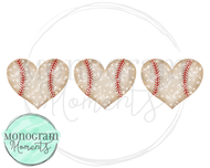 Baseball Hearts Trio