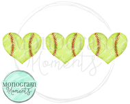 Softball Hearts Trio
