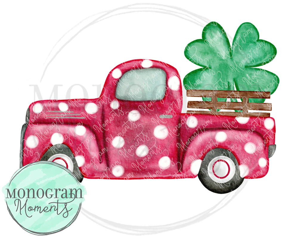 Pink St. Patrick's Day Vintage Truck (Side)