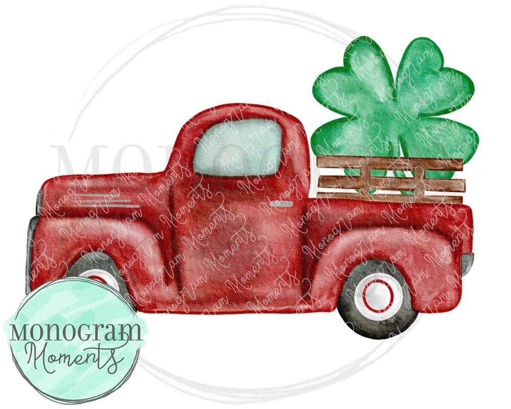 Red St. Patrick's Day Vintage Truck (Side)