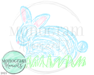 Blue Crayon Bunny