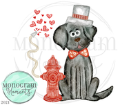 Boy's Valentine's Day Black Dog