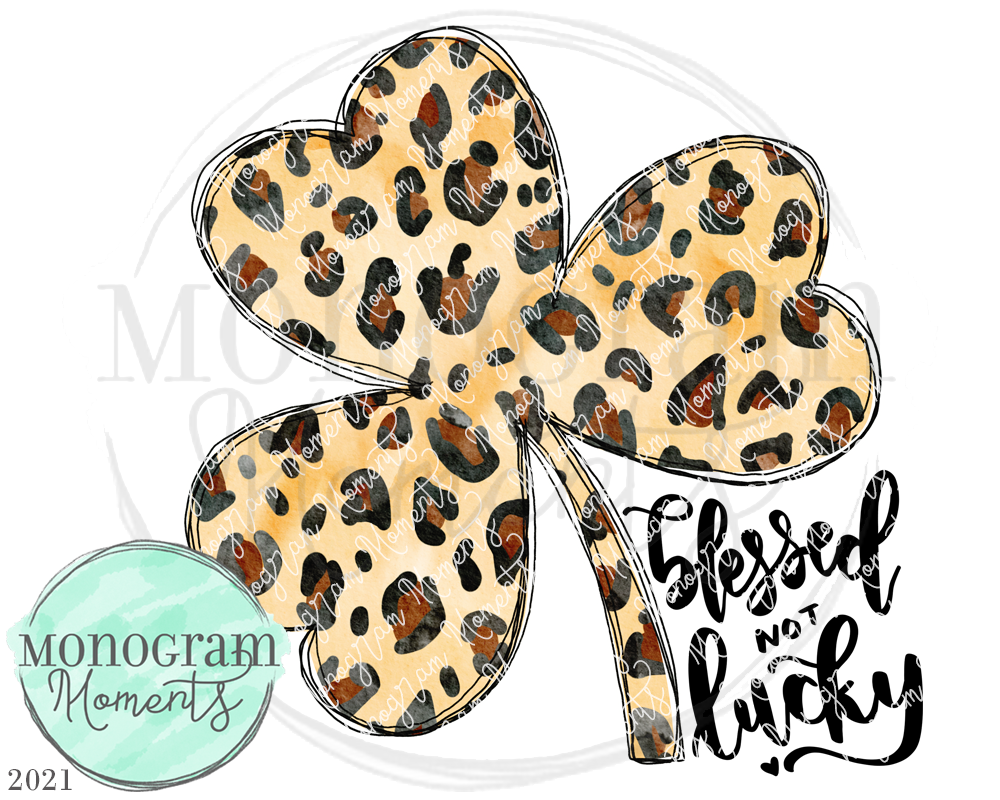 Leopard Print Shamrock - Blessed