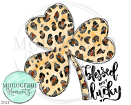 Leopard Print Shamrock - Blessed
