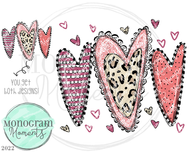 3 Funky Leopard Hearts