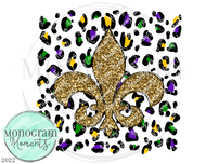 Gold Fleur De Lis Leopard