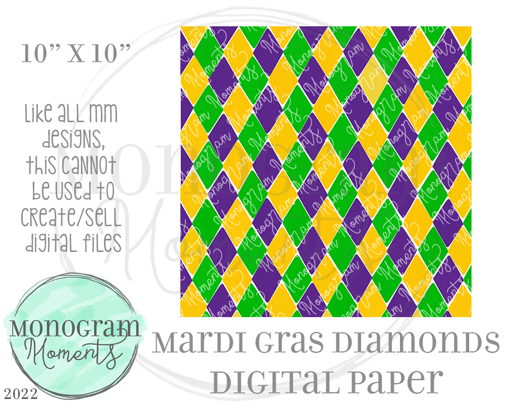 Mardi Gras Diamond Digital Paper