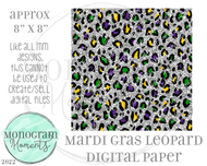 Mardi Gras Leopard Digital Paper