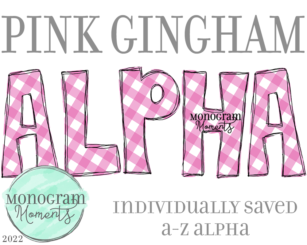 Pink Gingham Alpha