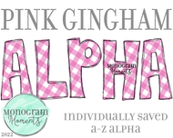 Pink Gingham Alpha