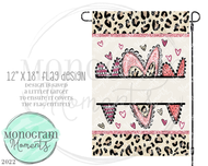 Vday 3Funky Hearts 12x18 Flag Design