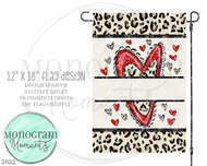 Vday Funky Red Heart 12x18 Flag Design
