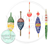 Watercolor Fishing Bobbers
