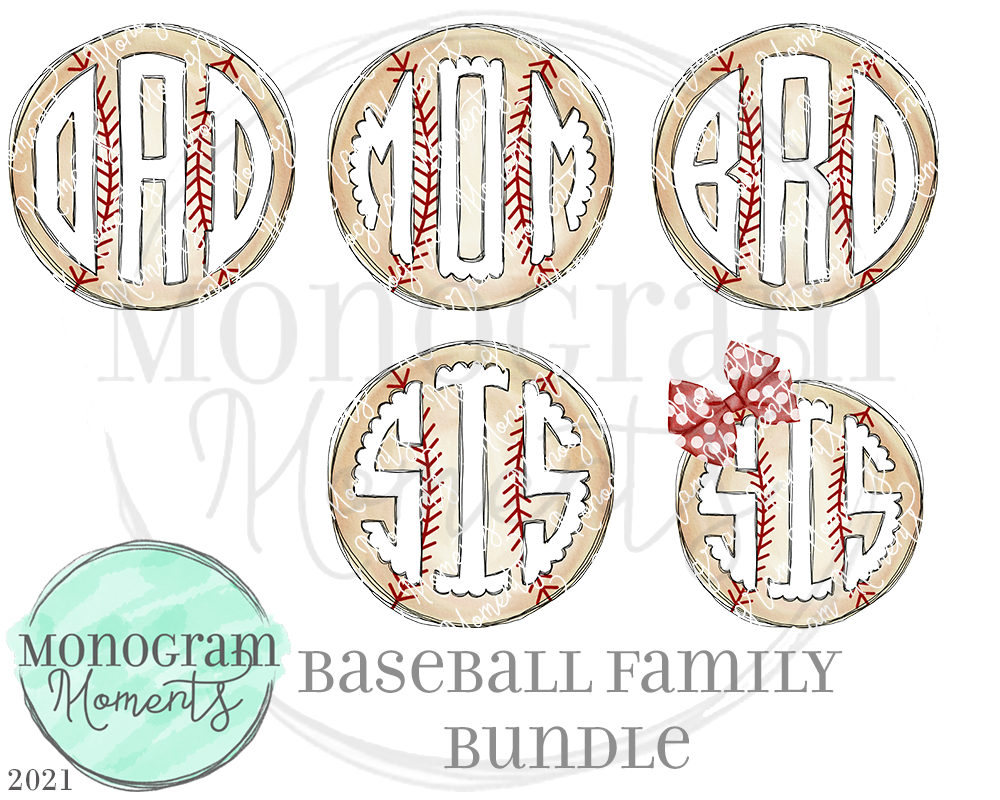Family Baseball Monogram Bundle