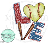 LOVE Softball Heart