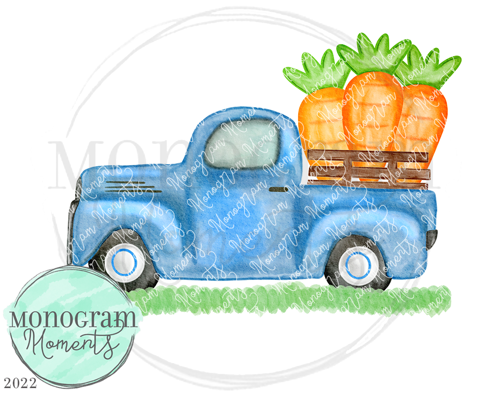 Blue Vintage Truck Carrots