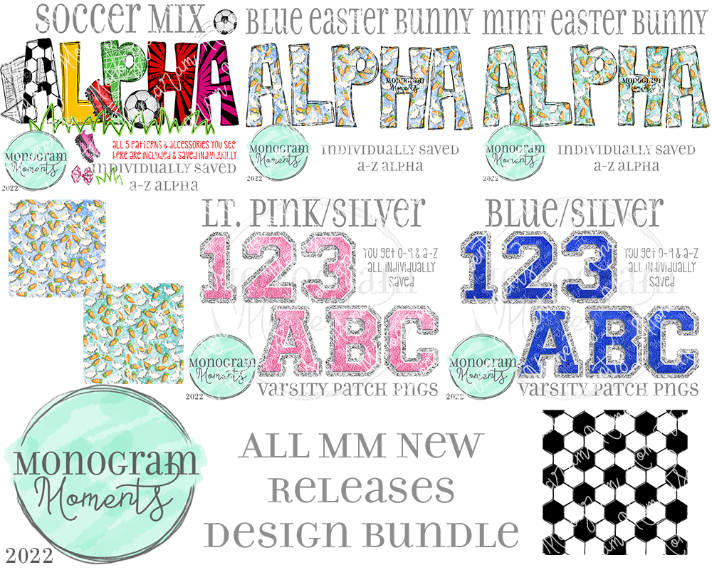 New Release Bundle 2/22/22 - Save 50% - 8 Total Designs