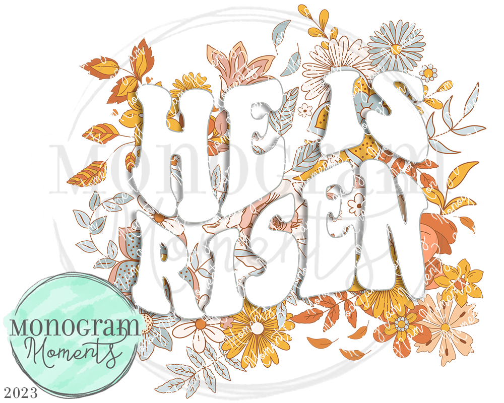 He Is Risen Floral Collage – Monogram Moments